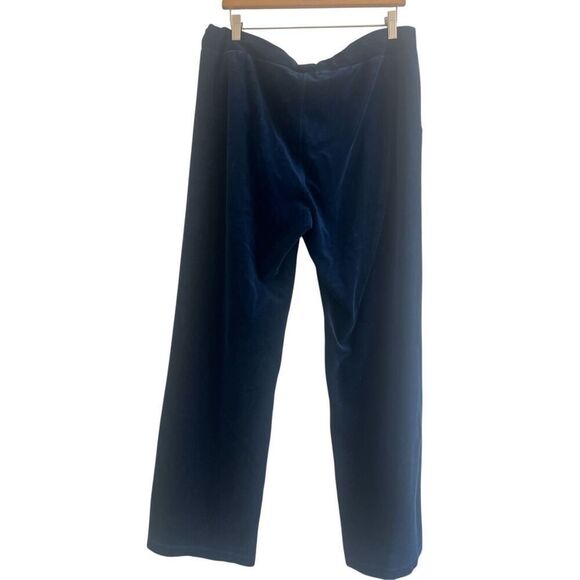 ✨Ralph Lauren Womens Blue Velour Sz Large Pants w Pockets Pull On✨ - Picture 2 of 5